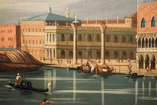 Coppia vedute di Venezia e Roma